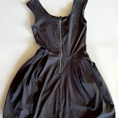 Julia Bergovich blue dress like new with wide skirt and large pockets