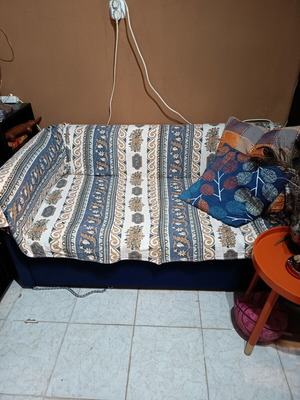 Two-seater sofa bed and single sofa