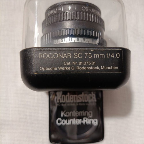 Rodenstock Rogonar 75mm f/4 lens for darkroom printer, like new