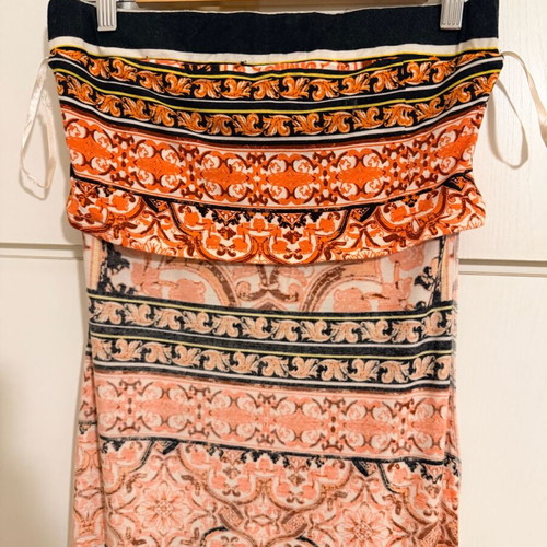 Hale Bob Women's Maxi Strapless Dress M, like new, multicolor