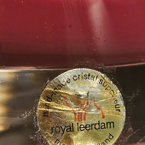 Royal Leerdam Ligne Libre red vase by Siem van de Marel 1993 like new