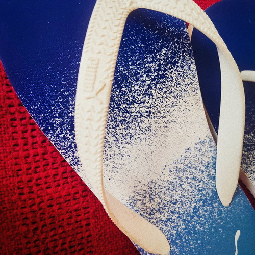 Puma flip-flops size 43 new, white and blue