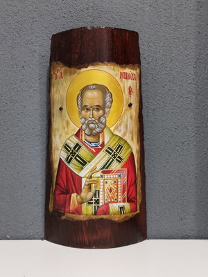 Saint Nicholas handmade hanging ceramic icon new