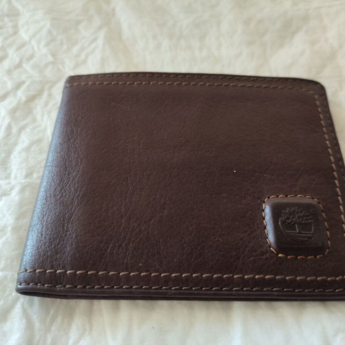 Timberland men's leather wallet, genuine leather, brown