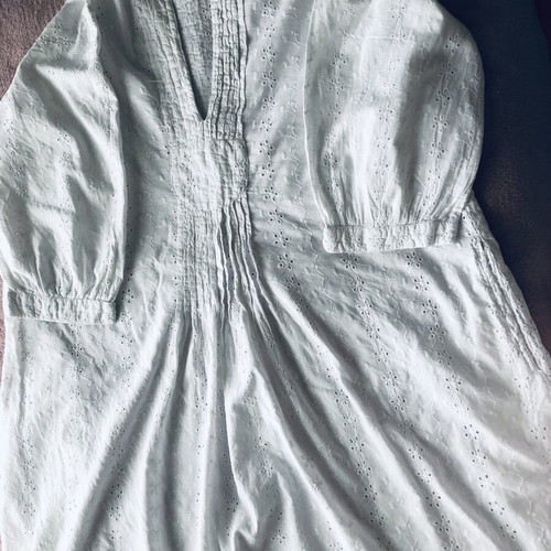 White cotton women's dress or long shirt used, size S