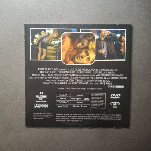 Leaving Las Vegas DVD like new, romantic drama with subtitles