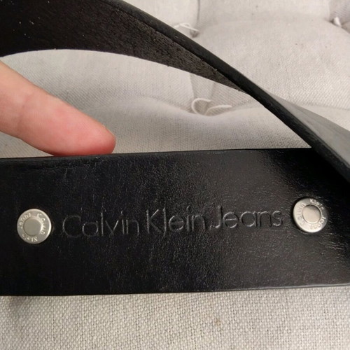 Calvin Klein Jeans (CKJ) leather belt used, black, 110 cm