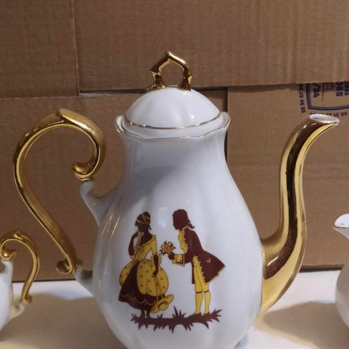 Zajecar porcelain serving set used, 1960s, gilded