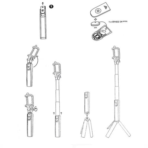 Selfie Stick with Remote Control and Tripod 2-in-1 18-81cm