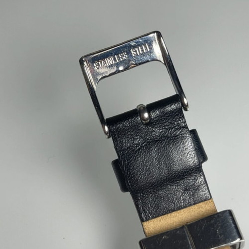 Thierry Mugler double wrap wristwatch black leather like new