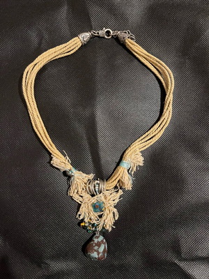 Handmade Boho Necklace Multicolour like new with Semi-Precious Stones