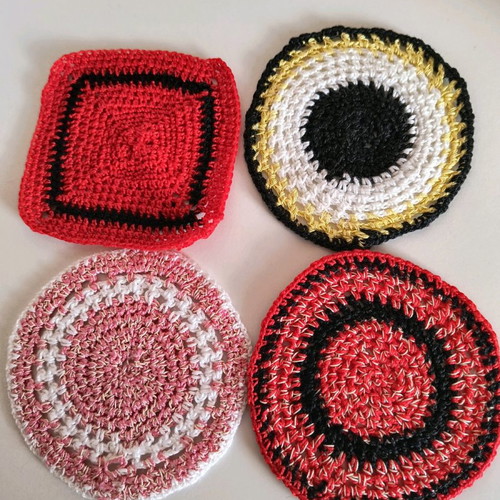 Handmade coasters new, set of 4 pieces