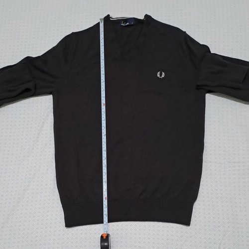 Fred Perry Medium brown sweater used merino wool and cotton