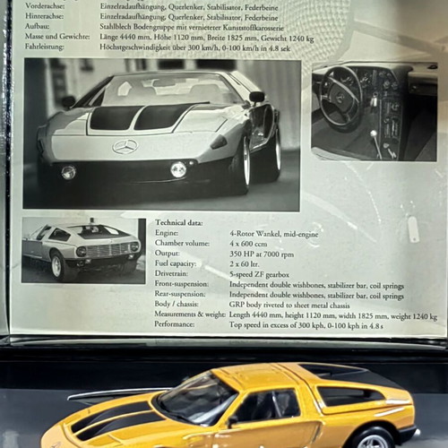 Mercedes Benz C111/2 350HP 1970 Gold 1:43 Minichamps New