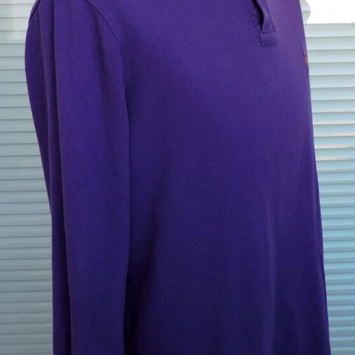 Polo Ralph Lauren men's long sleeve purple polo shirt, Custom Fit, size L