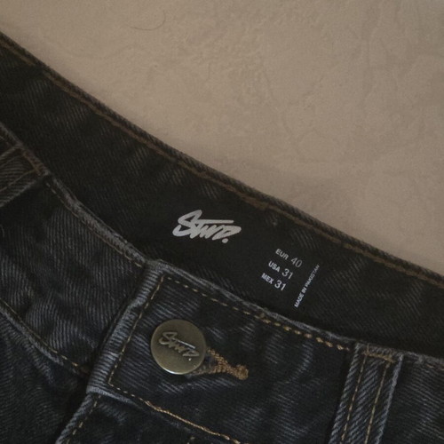 STWD Pull & Bear men's jeans baggy wide leg new, washed black