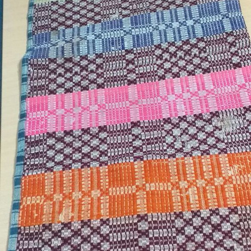 Old warp-weighted loom pillow used, very old with wear