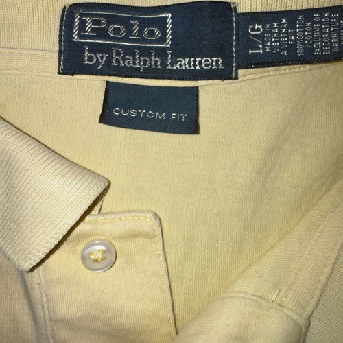Polo Ralph Lauren yellow polo shirt size L used, custom fit