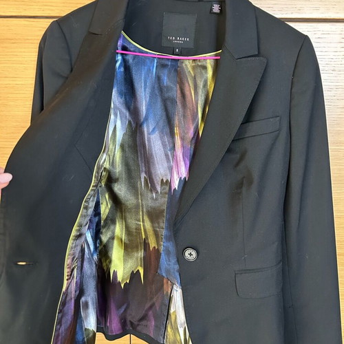 Ted Baker London γυναικείο σακάκι με μόνο κούμπωμα σαν καινούργιο, μαύρο, μέγεθος 2
