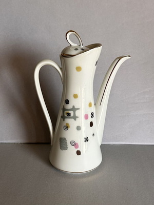 Vintage Bavaria porcelain coffee pot with lid, Mid-Century design