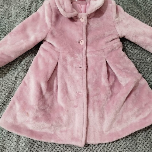 Babylon pink children's faux fur coat like new, 4 years old with buttons