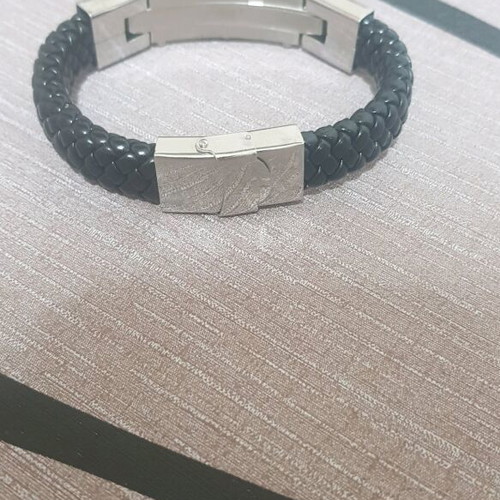 Bracelet with leather and steel new