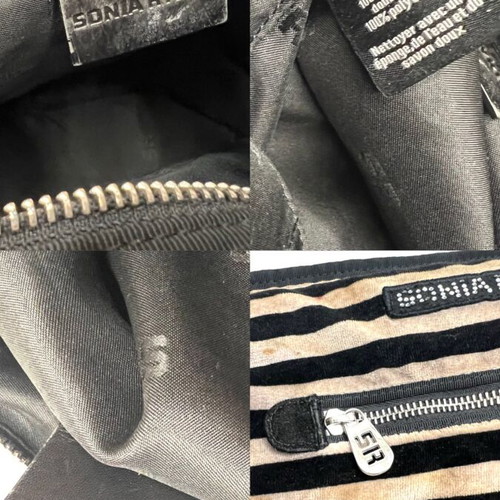 Sonia Rykiel striped crossbody bag used, black and beige fabric