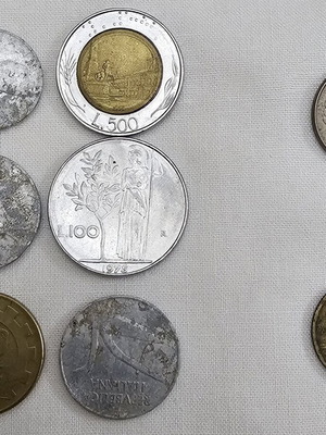 Νομίσματα μεταχειρισμένα, σετ 8 από Ιταλία, Ρωσία, Γιουγκοσλαβία