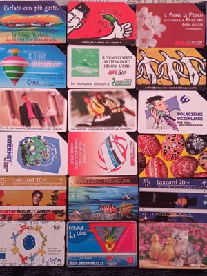 Magnetic foreign phone cards used, pack of 30 from various countries
