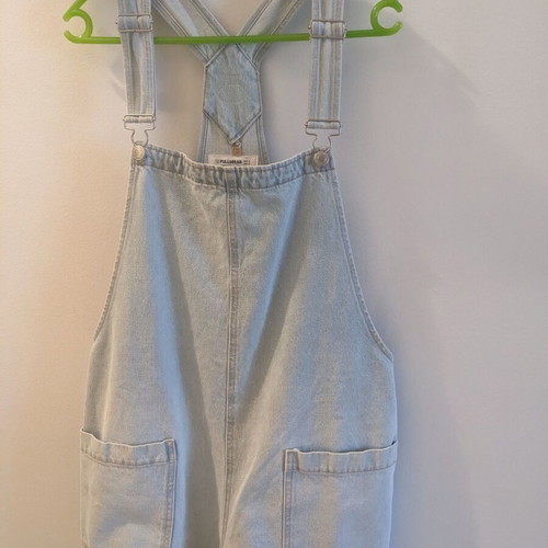 Pull & Bear denim jumpsuit, grey and blue, size M