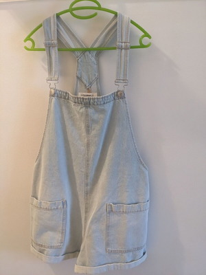 Pull & Bear denim jumpsuit, grey and blue, size M