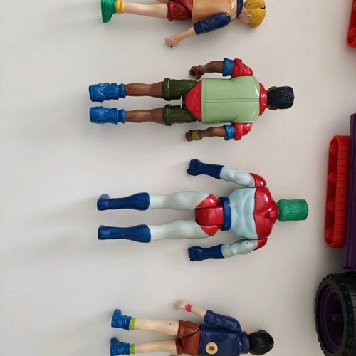 Captain Planet vintage lot with 4 figures and 3 vehicles