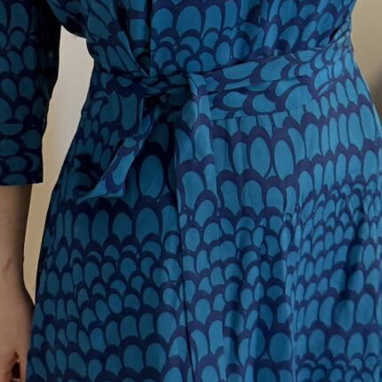 Stefanel Silk Dress with Belt Size 40 Like New, Blue Turquoise
