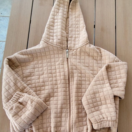 Open brown cardigan like new with waist cord, size S