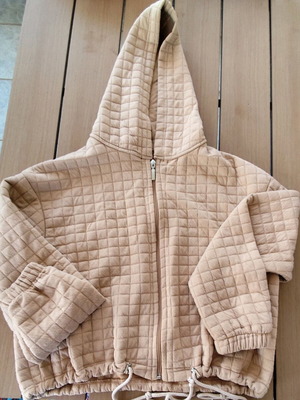 Open brown cardigan like new with waist cord, size S