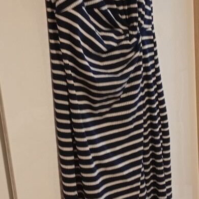 Shein striped navy blue and white midi dress, medium size