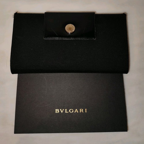 Bvlgari Large Wallet black leather used