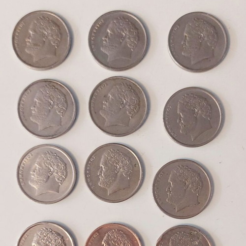 Set of 12 10 Drachma Coins Democritus like new