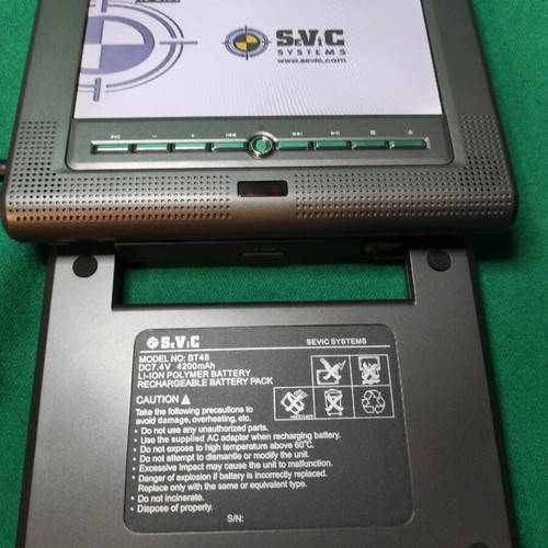 Sevic DVD player used with charger and carrying case