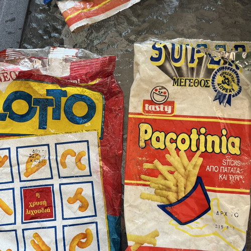 Collectible snack packages from the 70s-80s used