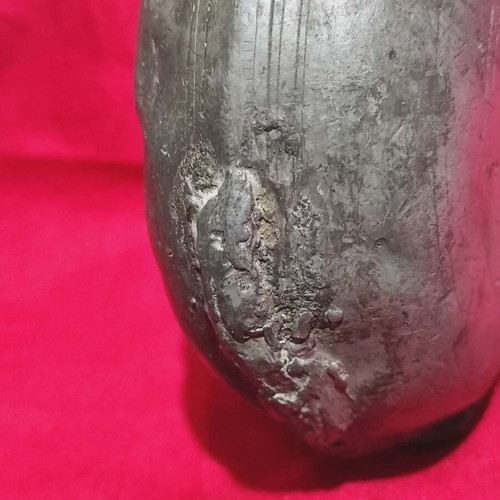 Collectible tin flask used (1870-1910)