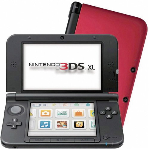 Nintendo 3DS XL console red used