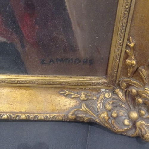 Zampidis oil painting used with luxurious baroque frame