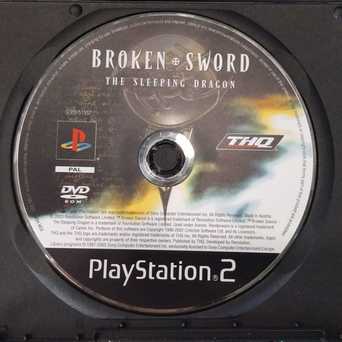 Broken Sword The Sleeping Dragon PS2 used, tested and working