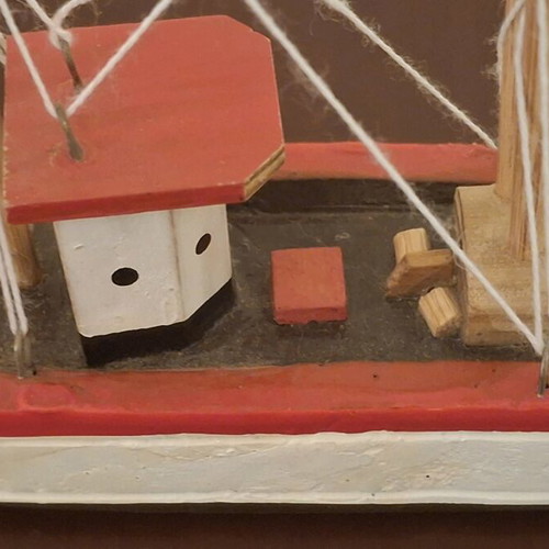 Handmade wooden decorative boat like new