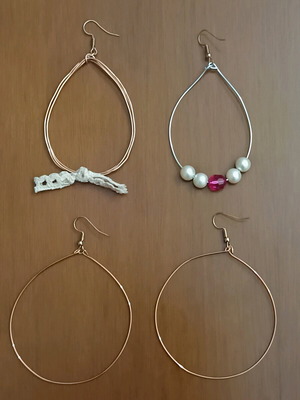 Jewelry set handmade from copper wire new, gold-colored