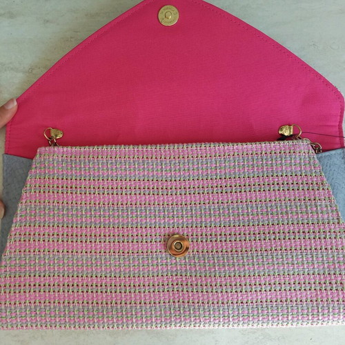 Τσαντάκι φάκελος μεταχειρισμένο Achilleas Accessories ροζ και μωβ