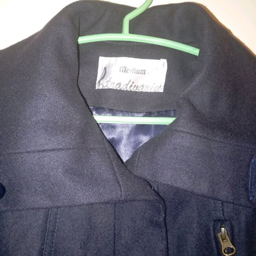 Stradivarius cape dark blue M-XL like new, 80% wool