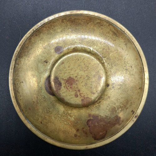 Vintage Decorative Plate Paperweight Lalaounis Style Used, Brass and Silver