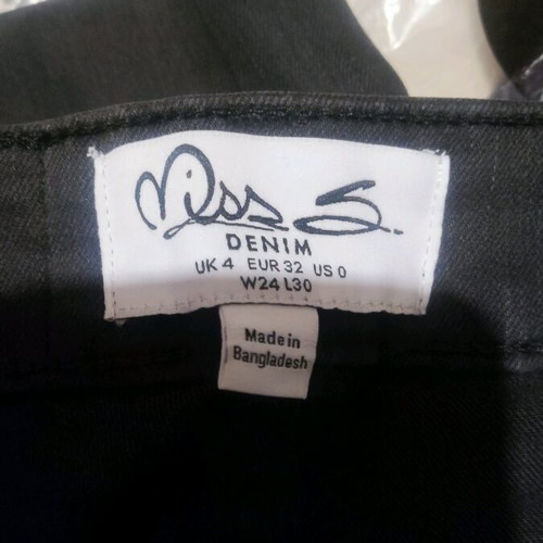 Miss Selfridge flare jeans women's new black XXS
